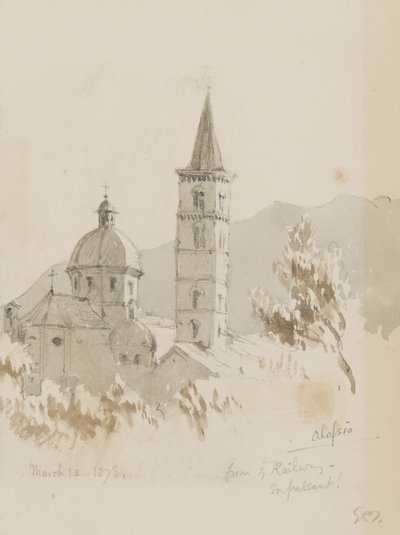 ألاسيو ، من سكة الحديد ، En Passant !، 12 مارس 1878 (قلم رصاص ومرحاض على ورق) بواسطة جورج دوجلاس تينلينج