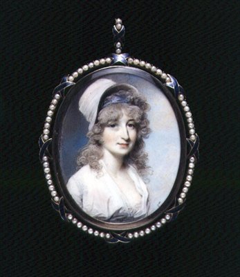 صورة مصغرة للسيدة ليندسي (؟) حوالي عام 1790 (ألوان مائية على العاج) بواسطة جورج انجلهارت