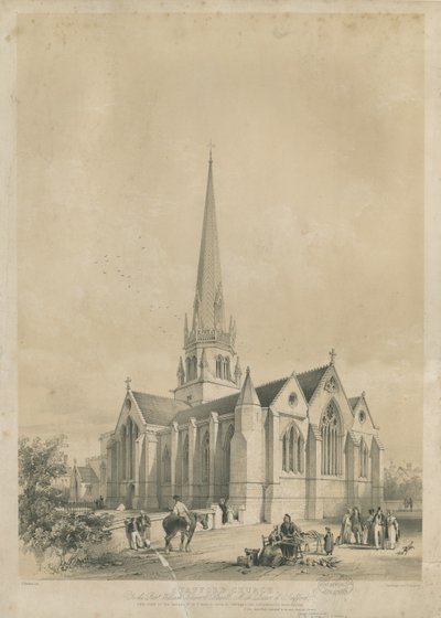 ستافورد - كنيسة القديسة مريم: lithograph، nd [c 1841] بواسطة جورج جيلبرت سكوت