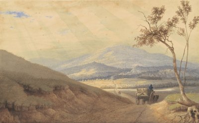 تأثير لامع — هوليديسبيرغ ، بنسلفانيا ، 1835-1840 (ألوان مائية وجرافيت على ورق منسوج) بواسطة جورج هارفي
