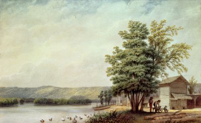 Cirro Cumulus - منازل في مزرعة للتبغ ، فيرجينيا ، حوالي 1830-40 (ألوان مائية على ورق) بواسطة جورج هارفي