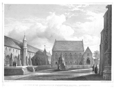 عرض SW في Quadrangle لكلية St. Augustines ، كانتربري ، c1847. بواسطة جورج هوكينز