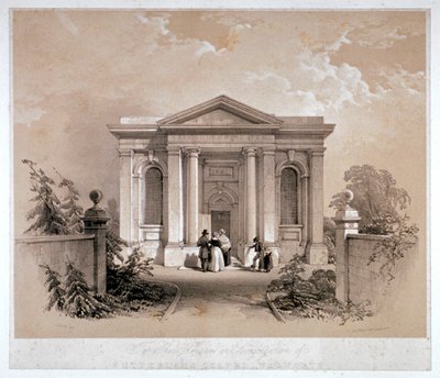 منظر لكنيسة ساذرلاند ، والورث ، ساوثوارك ، لندن ، c1842 بواسطة جورج هوكينز