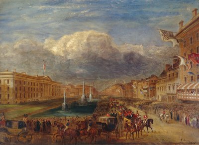 زيارة الملكة فيكتوريا والأمير ألبرت لمانشستر عام 1851 بواسطة جورج هايز
