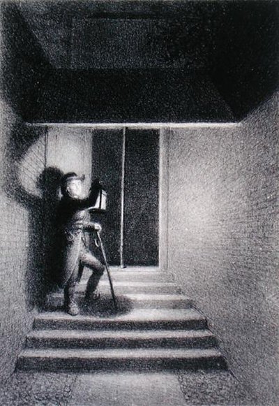 `` The Glow Worm '' يظهر حارسًا في Lansdown Passage ، وستمنستر ، حوالي 1820 (litho) بواسطة جورج هايتر