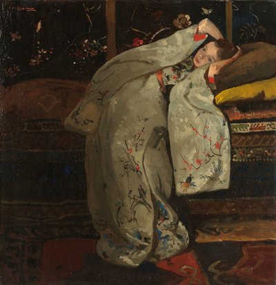 فتاة ترتدي كيمونو أبيض بواسطة George Hendrik Breitner