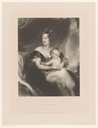 Portret van Georgiana Agar-Ellis ليدي دوفر (العنوان على الكائن) بواسطة توماس لورانس