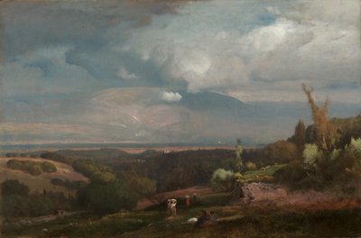 عاصفة تقترب من تلال ألبان بواسطة George Inness