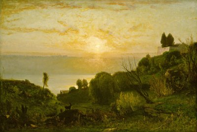 بحيرة ألبانو ، غروب الشمس ، ج. 1874. بواسطة جورج إينيس