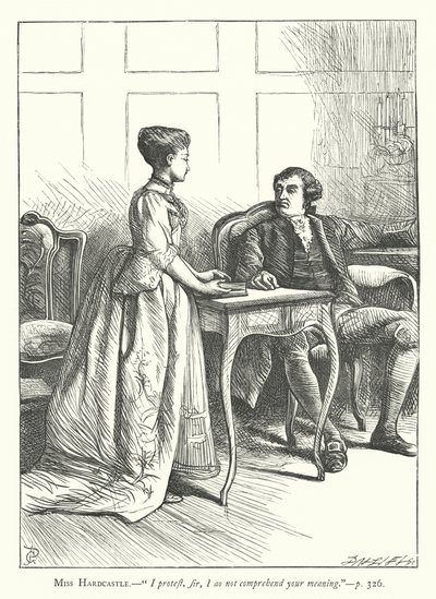 رسم توضيحي لـ She Stoops to Conquer (نقش) بواسطة جورج جون بينويل