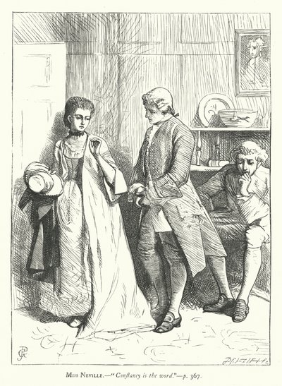 رسم توضيحي لـ She Stoops to Conquer (نقش) بواسطة جورج جون بينويل