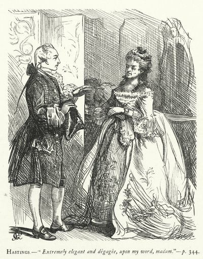 رسم توضيحي لـ She Stoops to Conquer (نقش) بواسطة جورج جون بينويل