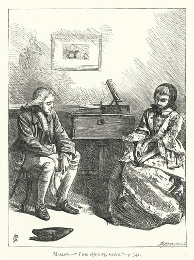 رسم توضيحي لـ She Stoops to Conquer (نقش) بواسطة جورج جون بينويل