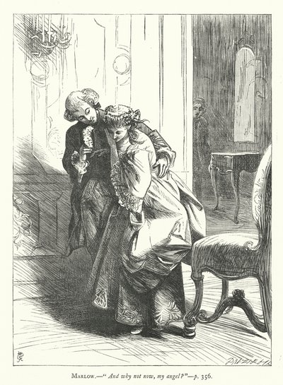 رسم توضيحي لـ She Stoops to Conquer (نقش) بواسطة جورج جون بينويل