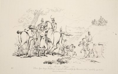 لا سانت هاي: بالقرب من مبنى كبير يشغله بالتناوب فريند وفوي. بوث ، 1816 بواسطة جورج جونز