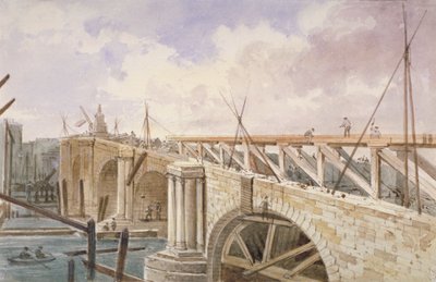 تم تنفيذ أعمال الهدم على جسر بلاكفريارز ، 1864 بواسطة جورج ماوند