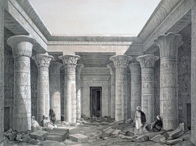 بلاط المعبد الكبير ، فيلة ، مصر ، 1843 بواسطة جورج مور