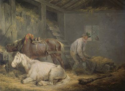 الخيول في اسطبل 1791 بواسطة جورج مورلاند