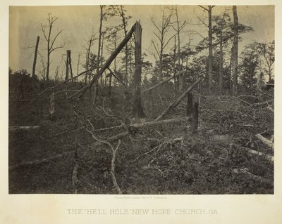The Hell Hole، New Hope Church، GA، 1866. حفرة الجحيم ، كنيسة الأمل الجديد ، جورجيا ، 1866. بواسطة جورج إن بارنارد
