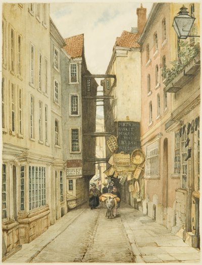 Mary-le-Port Street (pencil & watercolor on paper) بواسطة جورج أورليانز ديلاموت