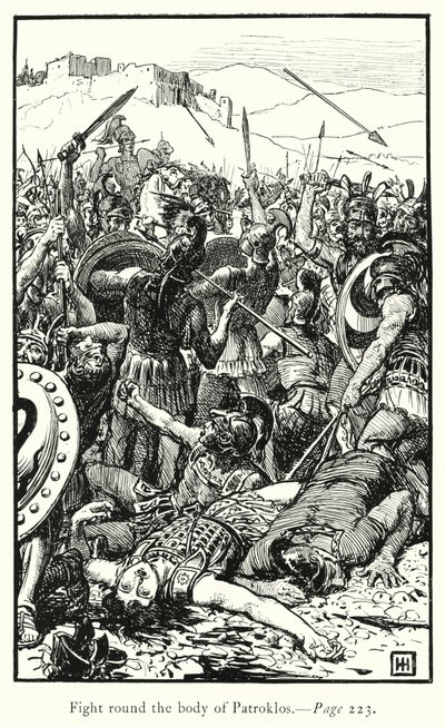 The Iliad: Fight round the body of Patroklos (engraving) بواسطة جورج بيرسي جاكوم هود