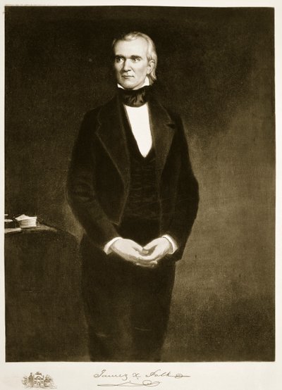 جيمس بولك (1795-1849) ، الرئيس الحادي عشر للولايات المتحدة الأمريكية ، حانة. 1901 (حفر ضوئي) بواسطة جورج بيتر الكسندر هيلي