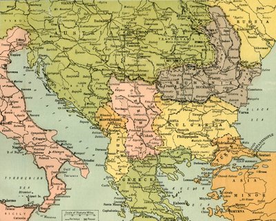 خريطة لتوضيح جبهات المعركة الشرقية ، 1919. بواسطة شركة جورج فيليب اند سون المحدودة
