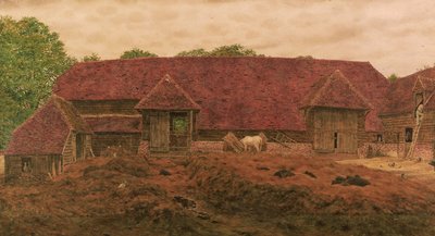 The Old Barn at Whitchurch (قلم رصاص و - ج مع خدش على الورق) بواسطة جورج برايس بويس