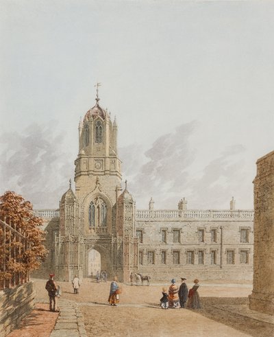 توم تاور ، كنيسة المسيح من ساحة بيمبروك ، أكسفورد ، 1849 (حبر ومرحاض على ورق) بواسطة جورج باين