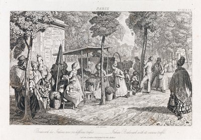 Boulevard Des Italiens ، حوالي عام 1821 (حفر) بواسطة جورج روبرت لويس