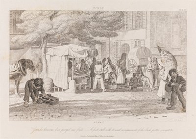 كشك الفاكهة ، باريس ، حوالي 1821 (حفر) بواسطة جورج روبرت لويس