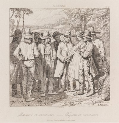 حديث الفلاحين ، ميونيخ ، حوالي عام 1821 (حفر) بواسطة جورج روبرت لويس