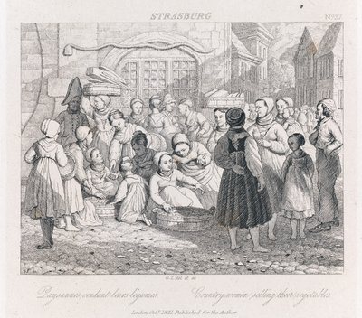 بيع الفلاحين ، ستراسبورغ ، حوالي 1821 (حفر) بواسطة جورج روبرت لويس