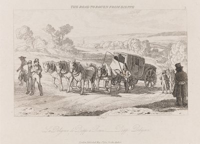 الطريق إلى روان من دييب ، الاجتهاد ، كاليفورنيا. 1821 (حفر) بواسطة جورج روبرت لويس