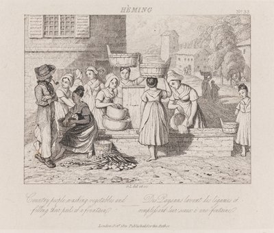 غسل الخضار ، هيمنج ، حوالي 1821 (حفر) بواسطة جورج روبرت لويس