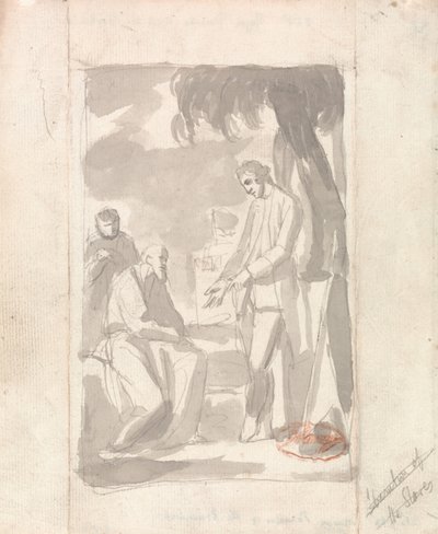 الرائد بيرسون والبرامان (غسيل رمادي على ورق مضغوط) (انظر 153905) بواسطة جورج رومني