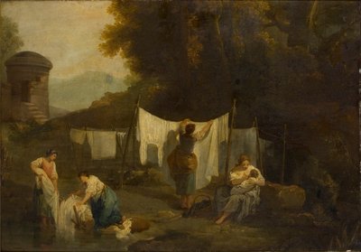 "أراضي التبييض يغسل الفلاحون الكتان" ، 1754-1802 بواسطة جورج رومني