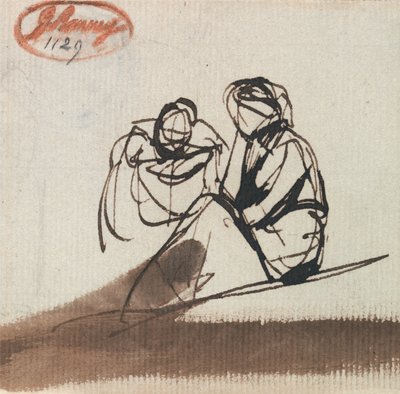 تمثالان جالسان بواسطة جورج رومني