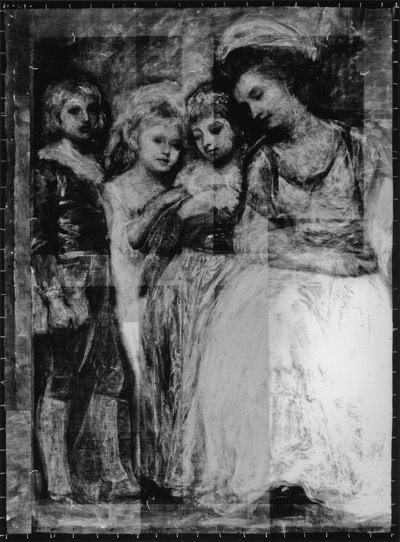 صورة بالأشعة السينية لصورة أطفال هارتلي ، c.1781-83 (b - w photo) بواسطة جورج رومني