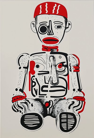 "طوطم رقمي"، 2024 (أكريليك على قماش كانفاس) بواسطة جورج روزالي