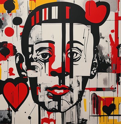 عمل القلب، 2024 (أكريليك على قماش كانفاس) بواسطة جورج روزالي