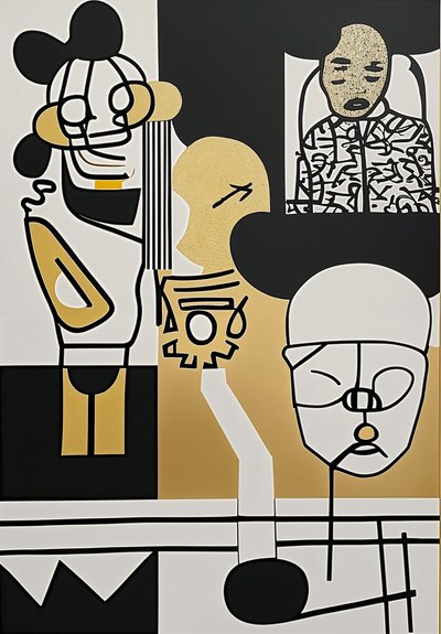 "شاهد صامت"، 2024 (أكريليك على قماش كانفاس) بواسطة جورج روزالي