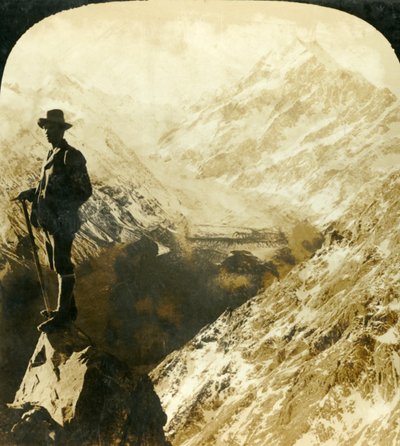 جبل كوك ، ورئيس نهر هوكر الجليدي ، نيوزيلندا ، c1909. بواسطة جورج روز