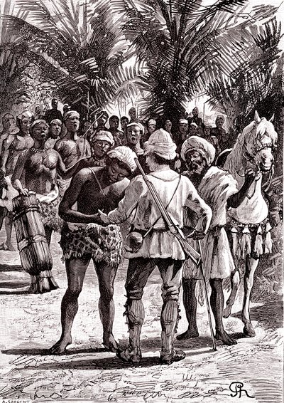 مستكشف البحيرات الكبرى في السودان. 1888 (نقش) بواسطة جورج رو