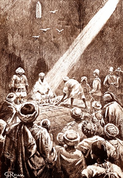 الصحراء النوبية. قبيلة شمال السودان. 1888 (نقش) بواسطة جورج رو