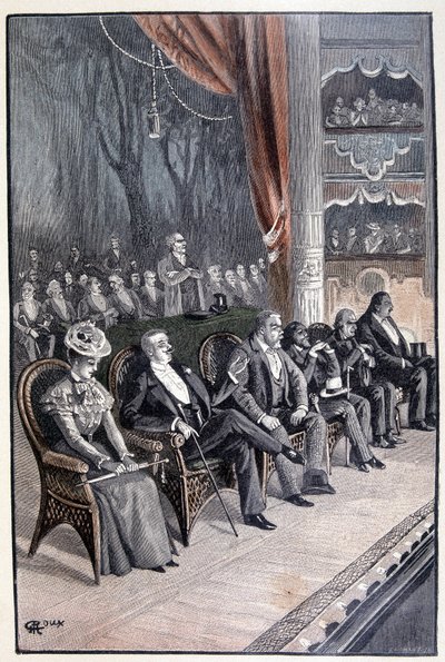 الستة على خط واحد ، بالقرب من المنحدر (الصفحة 61) في "" عهد غريب الأطوار "بقلم جول فيرن بواسطة جورج رو