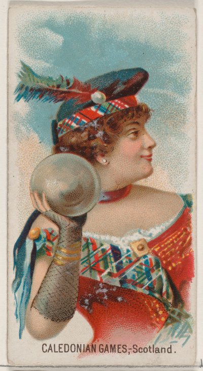 ألعاب كالدونيان ، اسكتلندا ، من سلسلة Holidays N80 لسجائر ماركة Duke ، 1890. ، 1890. بواسطة جورج س.هاريس وأولاده