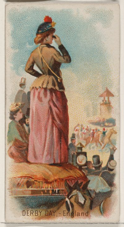 ديربي داي ، إنجلترا ، من سلسلة Holidays N80 لسجائر ماركة Duke ، 1890. ، 1890. بواسطة جورج س.هاريس وأولاده