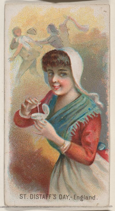 يوم القديس ديستاف ، إنجلترا ، من سلسلة Holidays N80 لسجائر ماركة Duke ، 1890. ، 1890. بواسطة جورج س.هاريس وأولاده