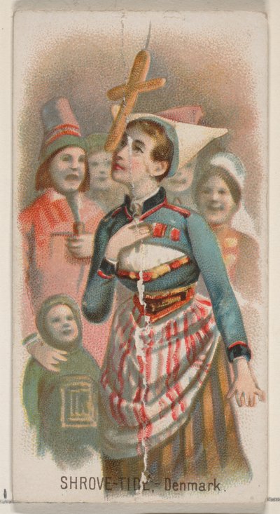 Shrove-Tide ، الدنمارك ، من سلسلة Holidays N80 لسجائر ماركة Duke ، 1890. ، 1890. بواسطة جورج س.هاريس وأولاده
